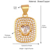 Brass Heart with CZ Zirconia Paved Charm Pendant, Gold Plated Zircon Jewelry Finding Supplies - Image 17