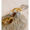 Adjustable Stainless Steel Ring Tiger Stone Simulated Pearls Zircon Golden Pvd Plated Chic Finger Jewelry - Image 6