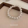 Elegant White Faux Pearls Beaded Bracelets for Women Adjustable Elastic Rope Bracelet French Hands Jewelry Accessories - Image 4