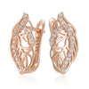 Crystal Flower Dangle Earrings for Women Rose Gold Color Zircon Daily Jewelry - Image 6
