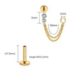 Titanium Double Piercing Chain Earring 16G CZ Dangle Cartilage Helix Conch Drop Chain Connector Jewelry - Image 19