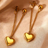 Stainless Steel Earrings For Women Heart Chain Earring Jewelry Prevent Allergy Party Accessories Gift Heart Earrings - Image 5