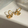Chic Bow Tie Pendant Drop Hoop Huggie Earrings Gold Plated Matel Bowknot Earrings Charm Jewelry - Image 4
