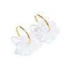30mm Stainless Steel Double-layer Resin Flower Drop Earrings for Women Jewelry Green Yellow Brown Accessories - Image 9
