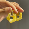 Colorful Flower Resin Acrylic Charms Earring Gold Color Circle Ear Buckle Hoop Earrings for Women Cute Gift Jewelry - Image 16