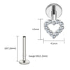 Titanium Mini Heart Cartilage Earring 16G Dainty Flat Back Labret Stud Tragus Helix Piercing Jewelry - Image 12