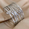 Irregular Geometric Hollow Stainless Steel Cuff Bracelet Exaggerated Gold Silver Color Wide Open Bangles Jewelry - Image 2