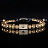 Adjustable Square Bead Bracelet in Black Silver-Tone or Gold-Tone - Image 9