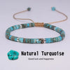 1PC Turquoise Stone Beads Woven Bracelet Stone Adjustable Rope Lady Nation Bracelet Gift for Men Women - Image 1