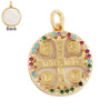 Shell Gold Inlaid Zirconia Charm Geometry Pendant,Holy Religious Jesus Virgin Mary Jewelry Necklace Accessories Supplies - Image 20