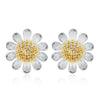 silver needle Earrings Jewelry Double Row Crystal Zircon Round Stud - Image 7