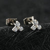 1 Pair Titanium 20G Trinity CZ Stud Earrings Simple Triple Flower Cartilage Earring Set - Image 5