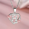 Cute Female A-Z Letter Flower Pendant Necklace Silver Color Wedding Jewelry Gift For Women - Image 13