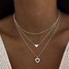 Vintage Pearl Necklace Ladies Double Chain Small Love Pendant Necklace Jewelry Gift - Image 6