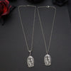 Santa Muerte Pendant Necklace, Gothic Death Saint Medal Necklace with Rose Border, Occult Dark Aesthetic Jewelry for Men Women - Image 2