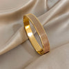 Chic Gold Color Simple 316L Stainless Steel Bangles Bracelets for Women Charm Zircon Jewelry Gift - Image 12