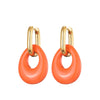 Hollow Oval Resin Acrylic Candy Color Pendant Hoop Earrings For Women Gold Color Stainless Steel Ear Buckle Female Jewelry - Image 8