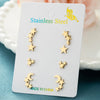 4Pairs Geometric Stainless Steel Heart Star Earring Moon Cross Ear Jewelry Set Girls Simple Classic Earrings Gifts Accessories - Image 35