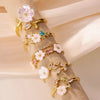 Unique Small Flower Stainless Steel Women's Ring Gold Color Anti Fading Cubic Zirconia Ring Wedding Jewelry Vacation Accessories - Image 6