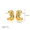 Stainless Steel Mini Knot Stud Earrings for Women Vintage Gold Plated Metal Twist Statement Earring Jewelry Gift - Image 6