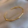Stylish Stainless Steel Gold Plated Bamboo Link BanglesTrend Bracelet For Ladies Gents Romantic Celebration Present Chic Jewelry - Image 2