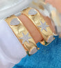 European and American Copper Zircon Hollow Hexagonal Star Heart-shaped Bangles Jewelry for Women - Image 9