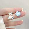 Korean Style Cute Blue Planet Star Clip on Earrings Women Mini Heart Moon Star Ear Clips Without Pierced Earrings for Kids Girls - Image 12