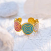 Gold Plated Stainless Steel Enamel Twist Ring, Minimalist Colorful Unique Jewelry Gift for Women - Image 4