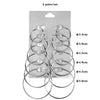 6Pairs Hoop Earrings Set Big Circle Earrings Jewelry for Women Girls Ear Clip Punk Style Earrings Jewelry Accessories - Image 6