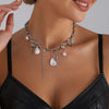 Layered Imitation Pearl Necklace with Metal Tassel Details - Image 10