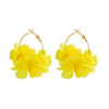 Bohemia Fabric Rose Flower Pendant Hoop Earrings For Women Kpop Colorful Earrings Party Jewelry Y2K Accessories - Image 5