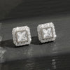 TrendMen Hiphop Rock Square Cubic Copper Zirconia Stud Earrings For Men Boy Silver Color Metal Crystal Earring Party Ear Jewelry - Image 2