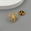 gold-plated stainless steel brooch: atomic structure design, lapel pin, gift for friends - Image 3