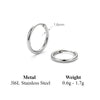 1.6mm Thin Dainty Stainless Steel Hoop Earrings for Women Men Stackable Minimalist Tiny 6-16mm Round Gold Color Huggies Jewelry - Image 7