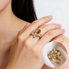 Geometric Open Ring with Contrasting Clear Stone Details - Image 16