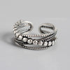 Ventfille Silver Thick Simple Wave Light-shaped Double-layer Rings Couple Ring Female Gift - Image 8