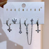 6pcs Cubic Zircon Crystal Pendant Dangle Earrings Set for Women Platinum Plated Party Gift Jewelry - Image 10