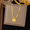 Stainless Steel Flower Pendant Necklace For Women Ladies Gold Color Clavicle Chain Jewelry Wedding Gifts - Image 10