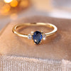 Minimalist Pear Cut Royal Blue Stone Water Drop Zircon Stacking Thin Rings For Women Gold Color Female Wedding Bands Jewelry CZ - Image 1