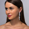 Zircons Marquise Cluster Flower Shape Cubic Zirconia Long Dangle Drop Earrings for Brides Wedding Party Jewelry - Image 2