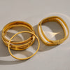 Gold Plated Smooth Steel Curved Square Smooth Buckle Bangle Cuff Bracelet Jewelry - Image 4