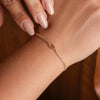 Stainless Steel Double Snake Chain Love Knot Bracelet with Adjustable Length - Image 3