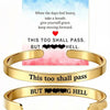 This Too Shall Pass Mantra Cuff Bracelet But Hell Hidden Message Engraved Bangle Inspirational Encouragement Gift for Women Men - Image 9