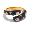 Adjustable Candy Y2K Blue White Black Pink Enamel Cubic Zirconia Open Ring Golden Stainless Steel Jewelry Gift - Image 9