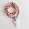 Glass Bead Necklace with Pumpkin Beads and Tree or Fish Pendants - Image 6