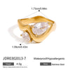 Ars Gold Plated Ring Stainless Steel Ring Double Water Drop Zircon Rings for Women Dainty Everyday Finger Rings - Image 10