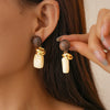 Metal Wrap Resin Irregular Dangle Earrings Simple Vintage Earrings Women Daily Jewelry Accessories - Image 4