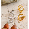 Stainless Steel Twisted Geometric Hollow Stud Earrings Prevent Allergy Individualistic Stylish Unique Jewelry - Image 4