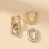 Retro Double Loop Design Drop Earrings Gold Silver Color Geometric Round Earrings for Women Punk Hip Hop Jewelry - Image 3