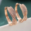 Sparking Inlaid Synthetic Zircon Golden Plated Hoop Earrings Women Daily Wedding Jewelry Accessories - Image 3